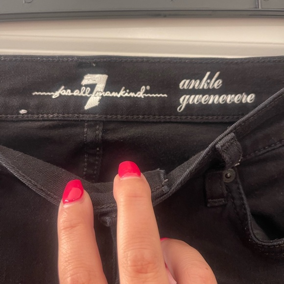 7 For All Mankind Black Skinny Jeans with Tapered Legs - Picture 2 of 5